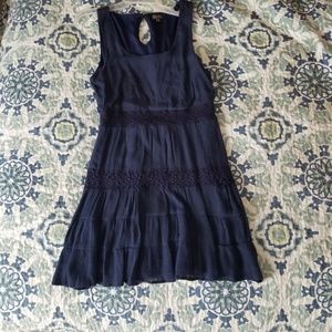 Blue tiered skirt dress